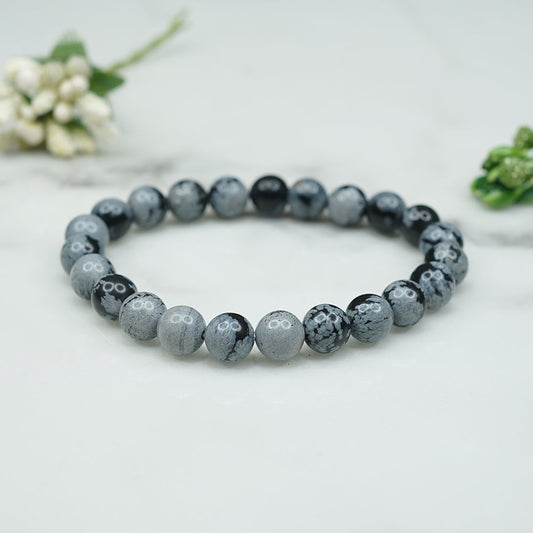Snowflake Obsidian Bracelet