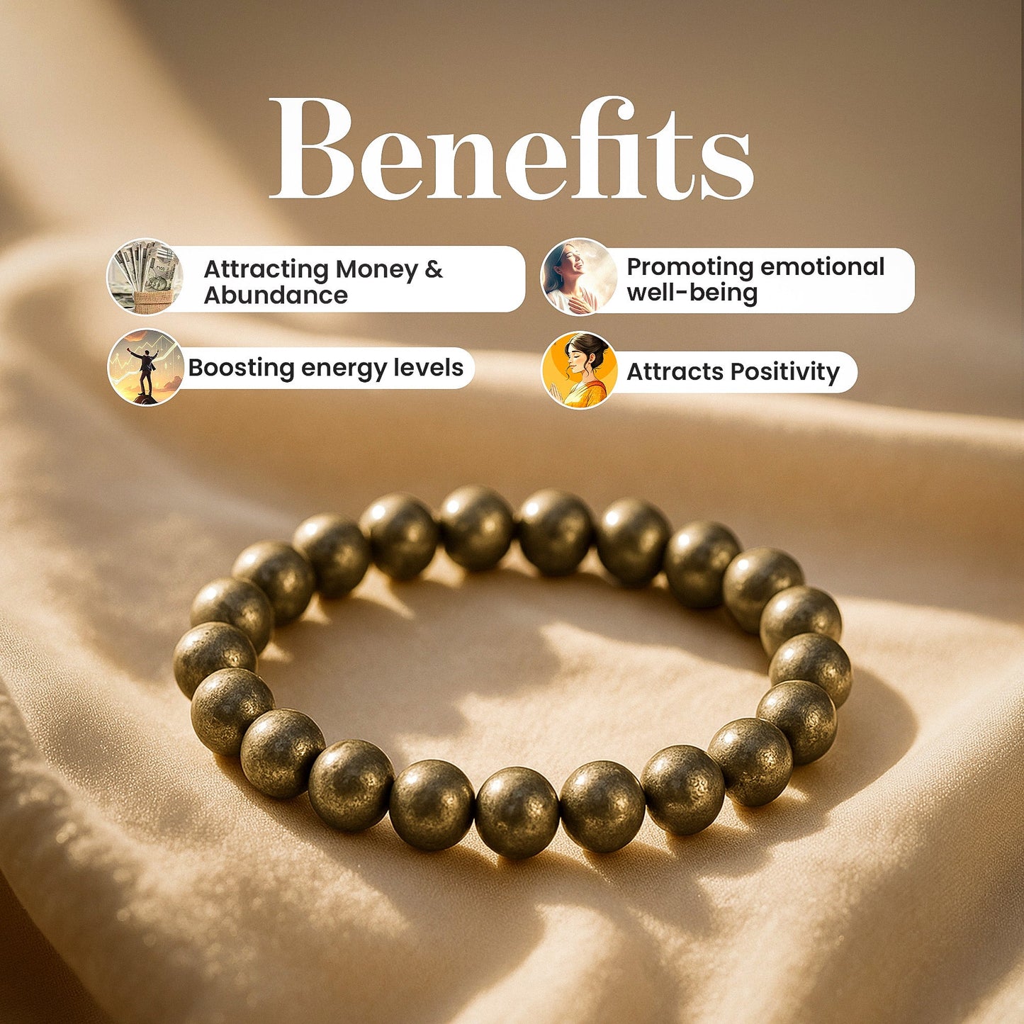 Richie Rich Combo (Pyrite bracelet + Black Obsidian Bracelet)