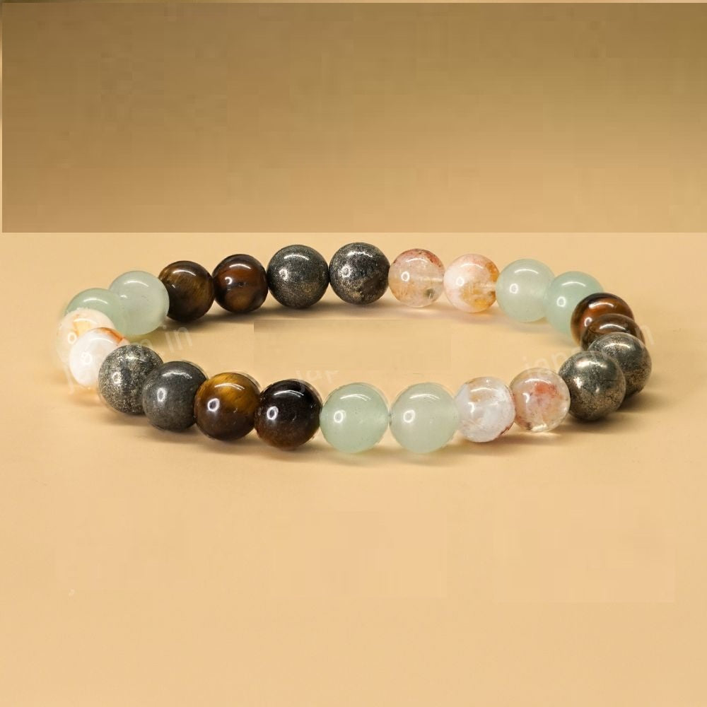 Money Magnet Fusion Band - Pyrite, Tiger Eye, Citrine & Aventurine Beads