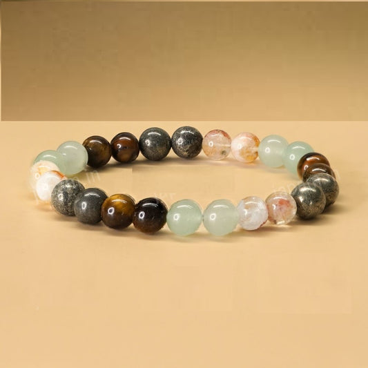 Money Magnet Fusion Band - Pyrite, Tiger Eye, Citrine & Aventurine Beads